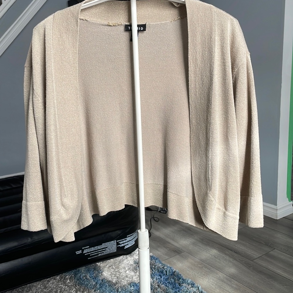 Torrid Light Tan Open-Front Sweater